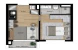 Planta 01 - 1 dorm 31m²