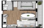 Planta 01 - 1 dorm 40m²