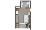 Planta 01 - 1 dorm 27 11m² - studio