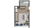 Planta 02 - 1 dorm 27 37m² - studio