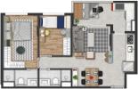 Planta 02 - 2 dorm 84m²