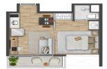 Planta 01 - 1 dorm 22 10m² - studio