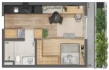 Planta 02 - 1 dorm 43m² - studio