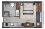 Planta 01 - 1 dorm 24m² - studio