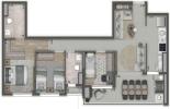 Planta 01 - 3 dorm 85m²