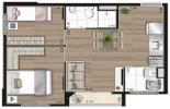 Planta 03 - 2 dorm 39 07m²