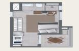 Planta 02 - 1 dorm 26 53m - studio