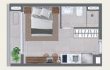 Planta 01 - 1 dorm 23 60m - studio
