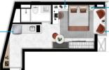 Planta 02 - 1 dorm 29m - studio