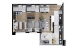 Planta - 01 - 2 dorm 64m